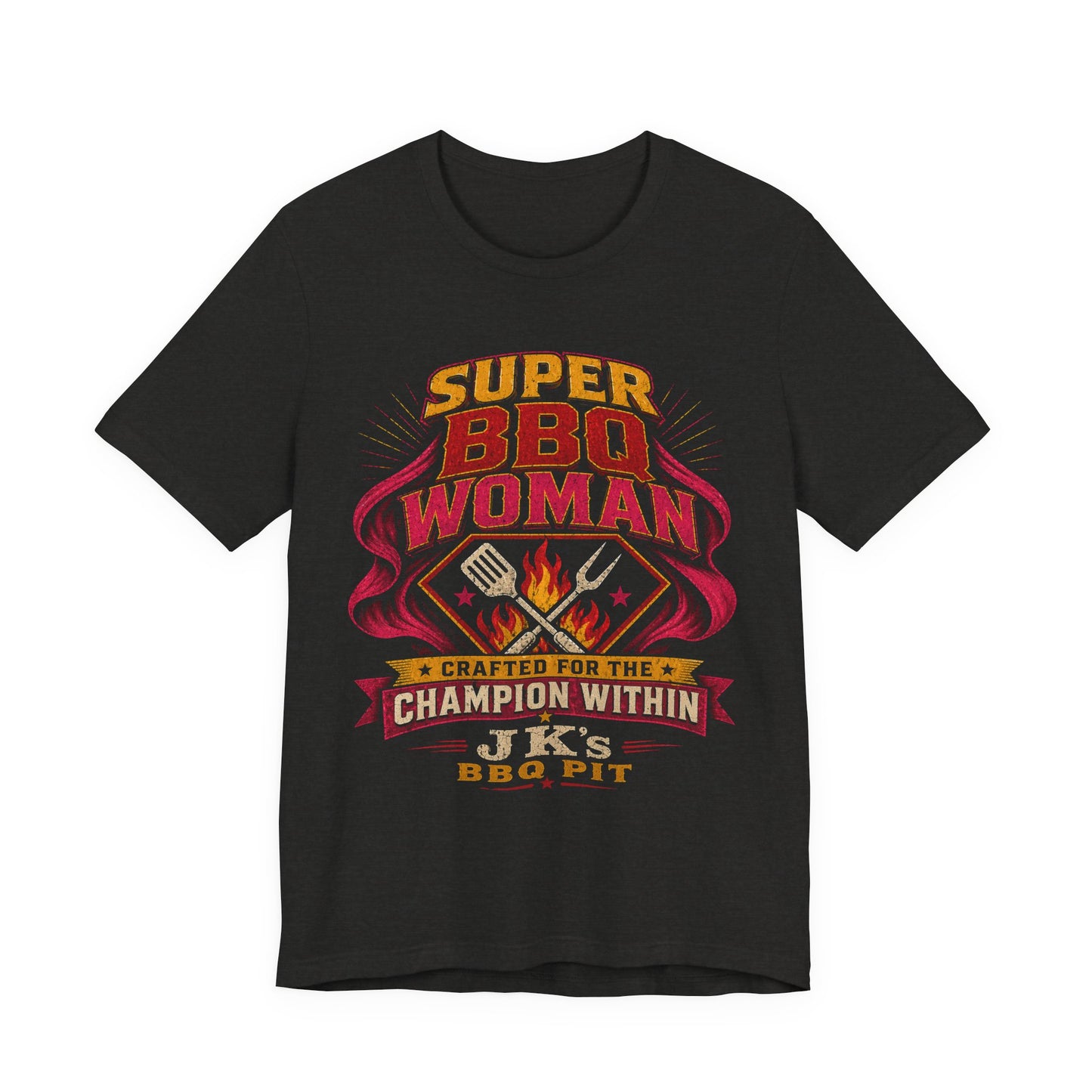 BBQ Woman T-Shirt — "Super BBQ Woman: Crafted for the Champion Within"