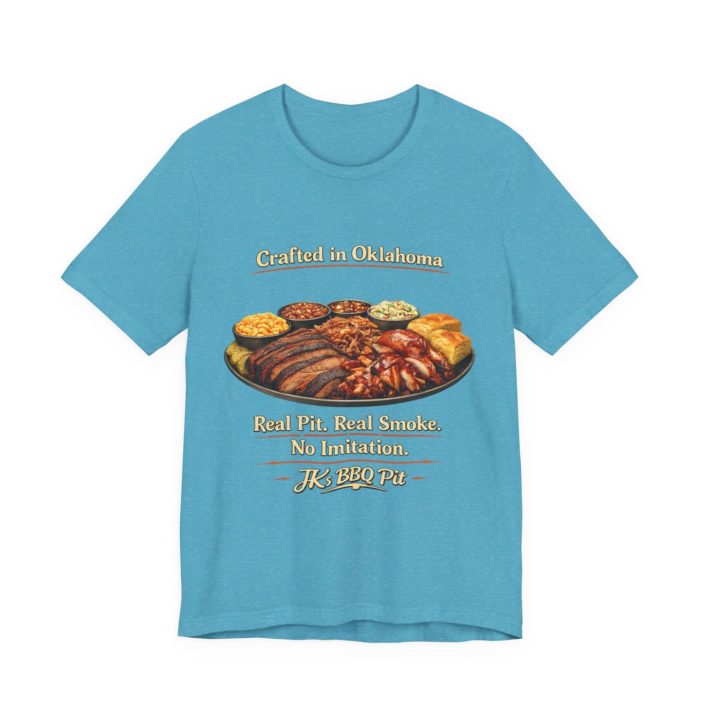 BBQ Pit T-Shirt — “Crafted in Oklahoma: Real Pit, Real Smoke”
