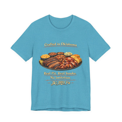 BBQ Pit T-Shirt — “Crafted in Oklahoma: Real Pit, Real Smoke”