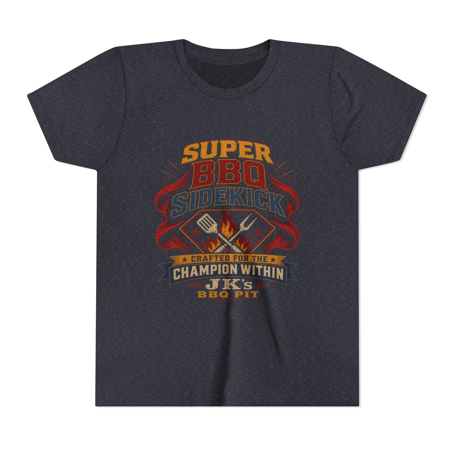 Youth Tee - "Super BBQ Sidekick" Kids Grilling T-Shirt