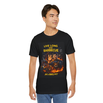 JK’s BBQ Pit “Live Long & Barbecue” T-Shirt – Pitmaster Grilling Tee