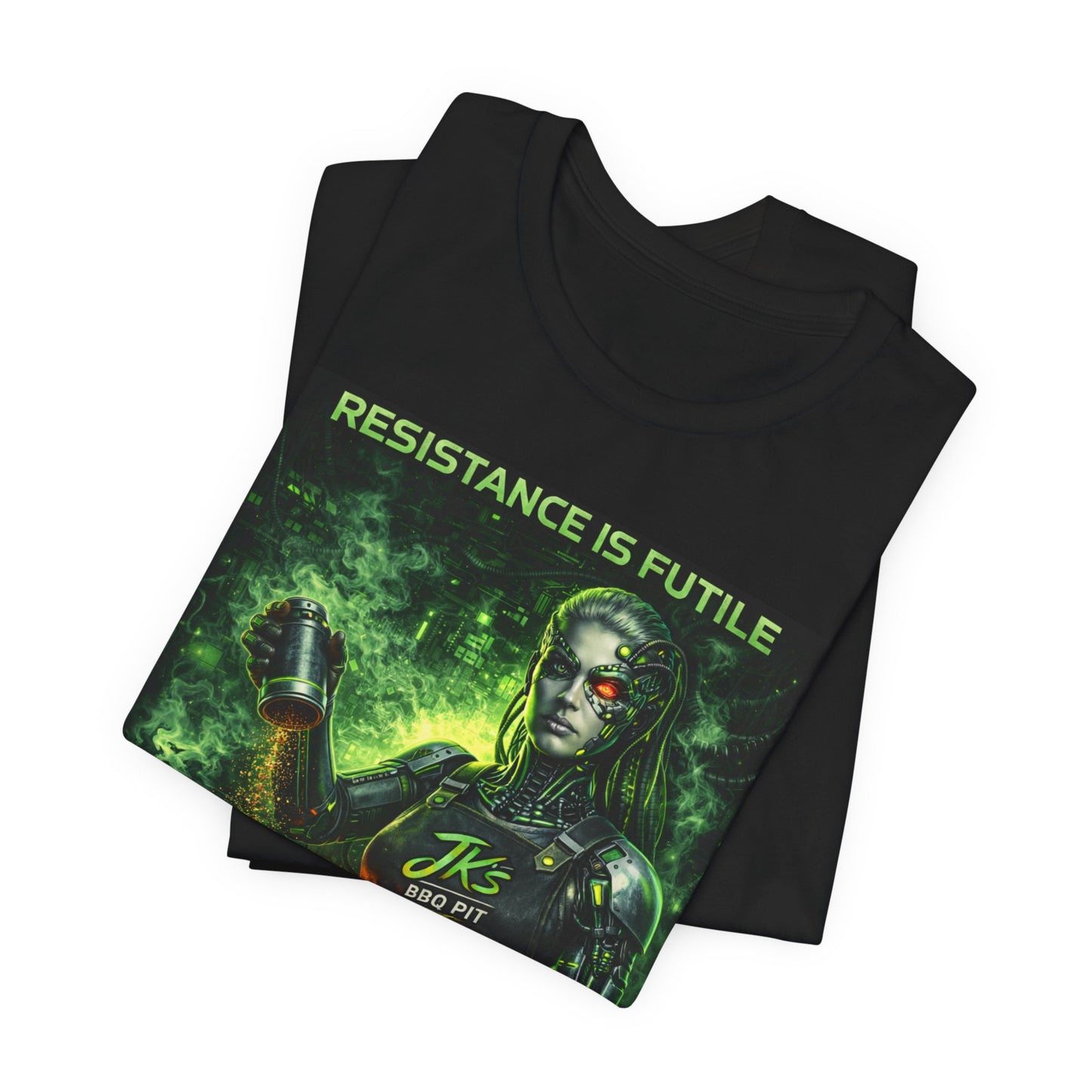 JK’s BBQ Pit “Resistance Is Futile” T-Shirt – Funny BBQ Pitmaster Tee