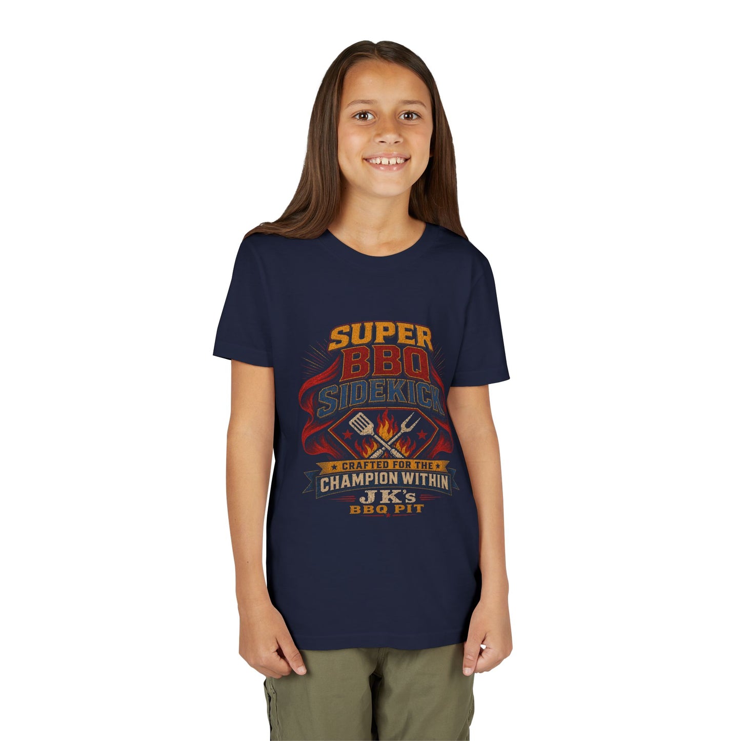 Youth Tee - "Super BBQ Sidekick" Kids Grilling T-Shirt