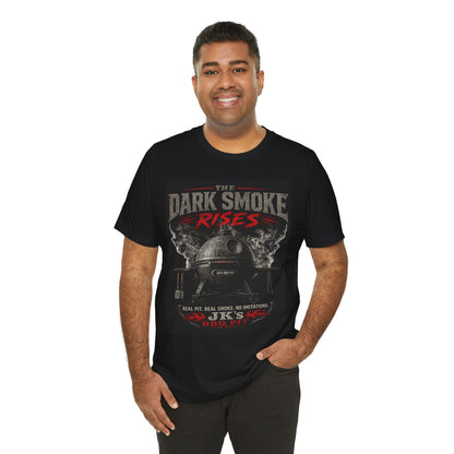 BBQ Grill T-Shirt — "The Dark Smoke Rises" Vintage Smoker Tee