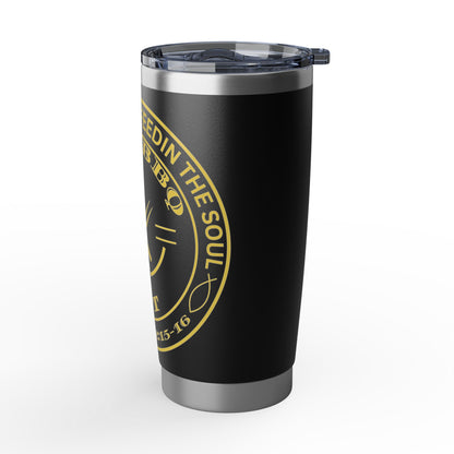 JK’s BBQ Pit 20 oz Stainless Steel Tumbler – “The Body Feeding” BBQ Travel Cup