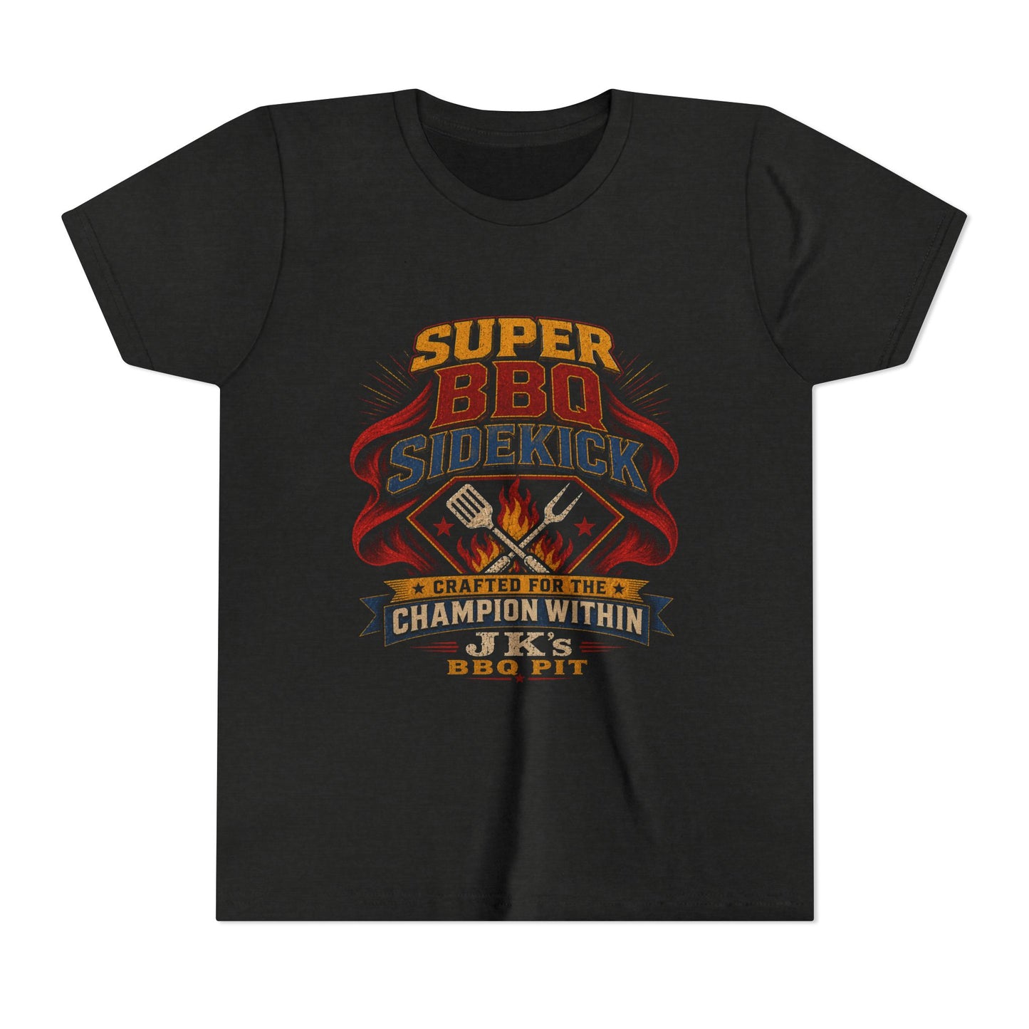 Youth Tee - "Super BBQ Sidekick" Kids Grilling T-Shirt