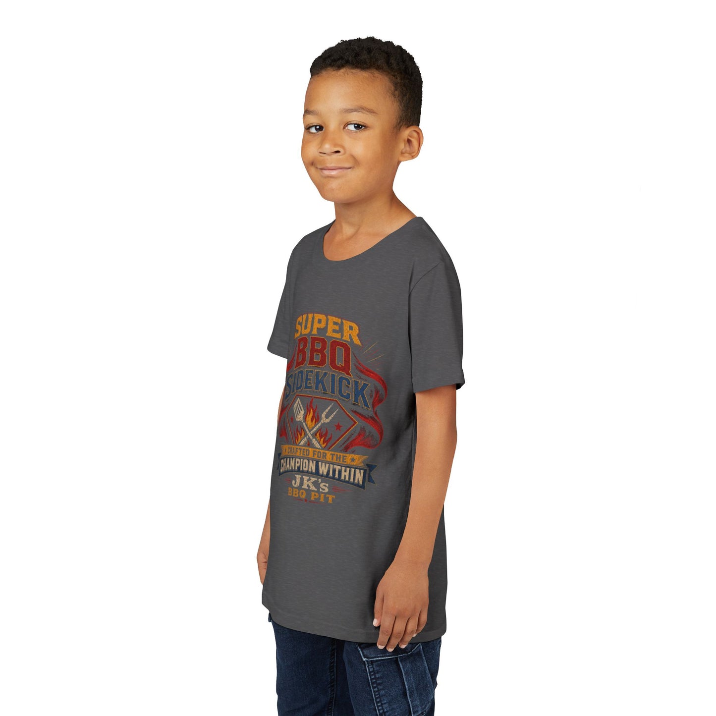 Youth Tee - "Super BBQ Sidekick" Kids Grilling T-Shirt