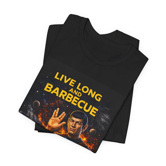 JK’s BBQ Pit “Live Long & Barbecue” T-Shirt – Pitmaster Grilling Tee