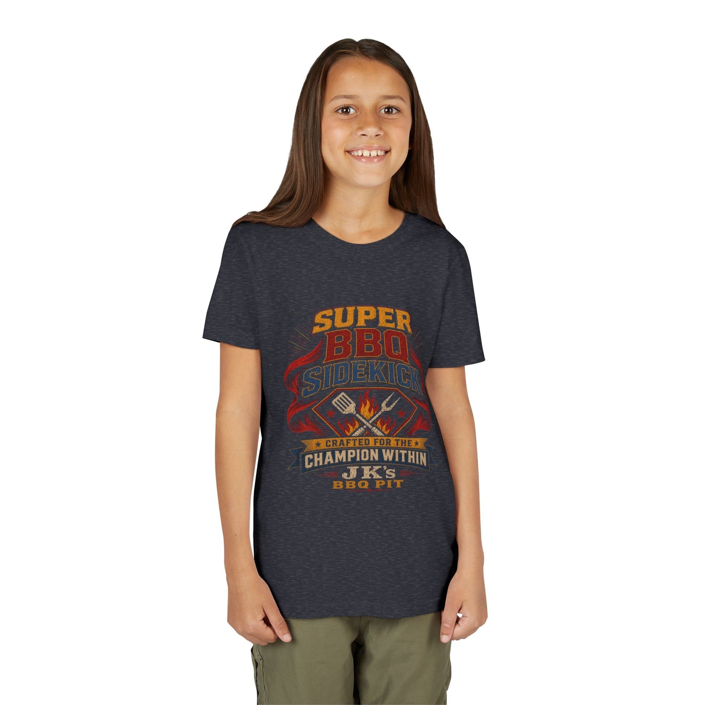Youth Tee - "Super BBQ Sidekick" Kids Grilling T-Shirt
