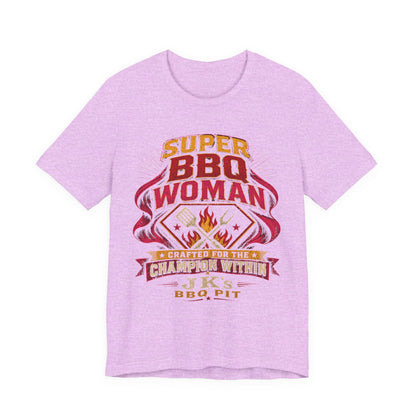 BBQ Woman T-Shirt — "Super BBQ Woman: Crafted for the Champion Within"