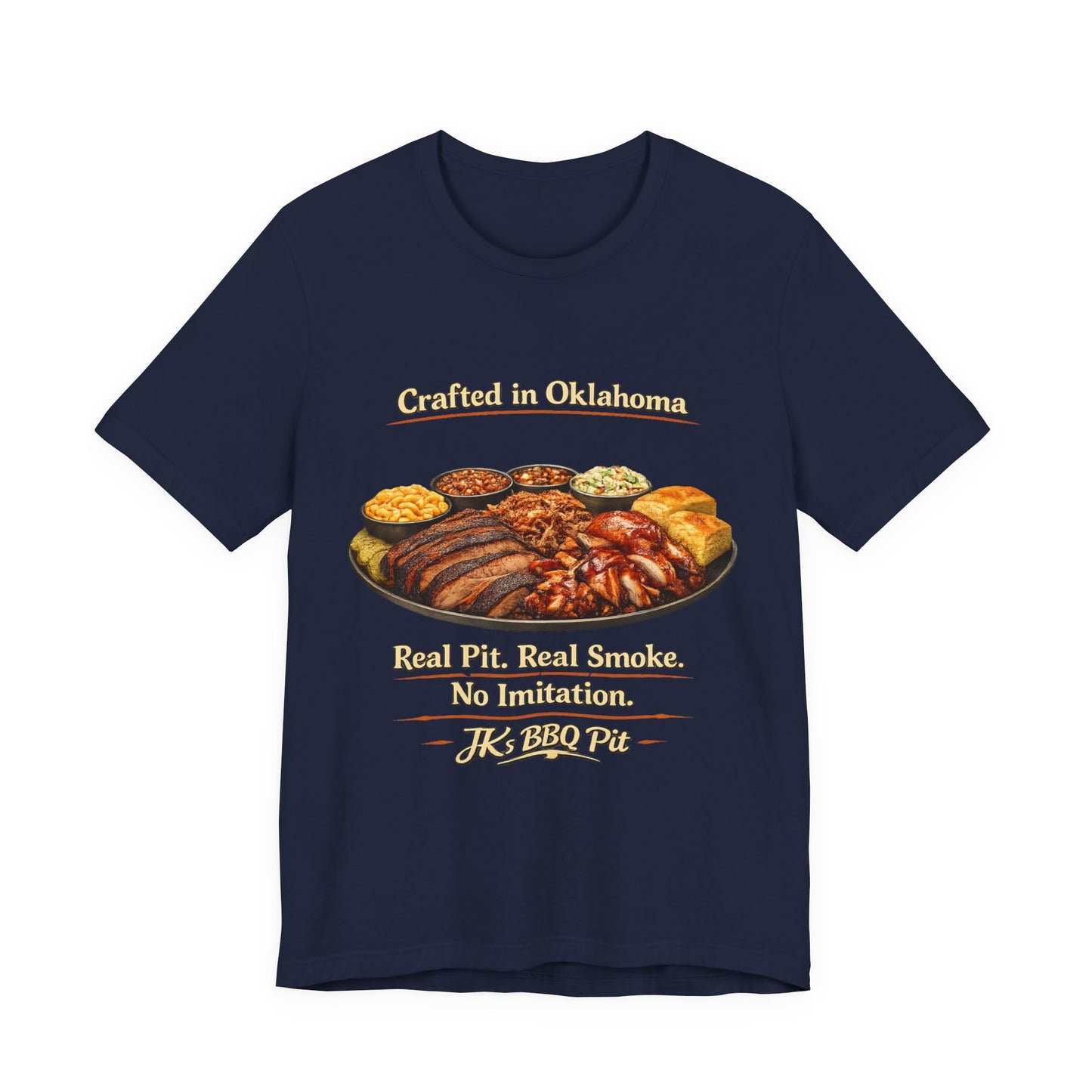BBQ Pit T-Shirt — “Crafted in Oklahoma: Real Pit, Real Smoke”