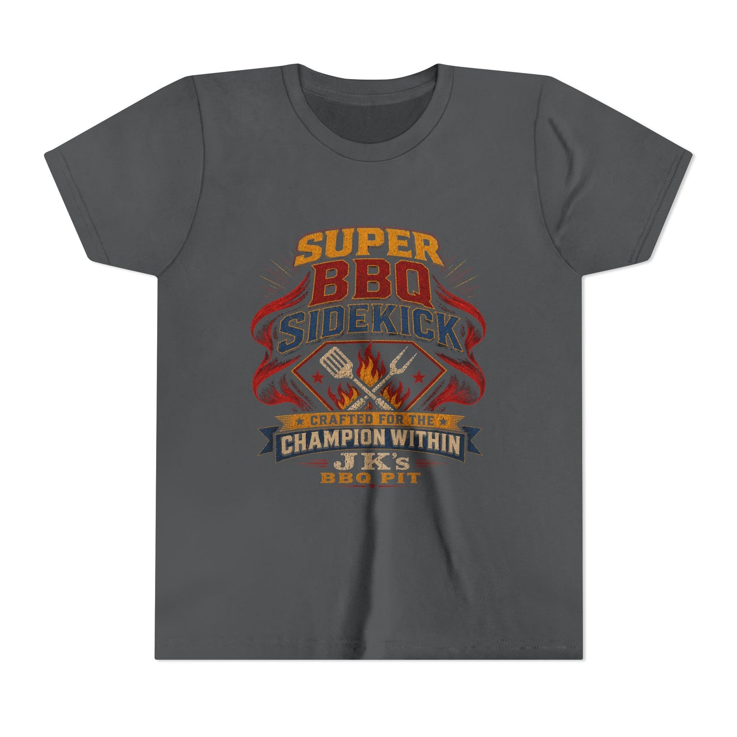 Youth Tee - "Super BBQ Sidekick" Kids Grilling T-Shirt