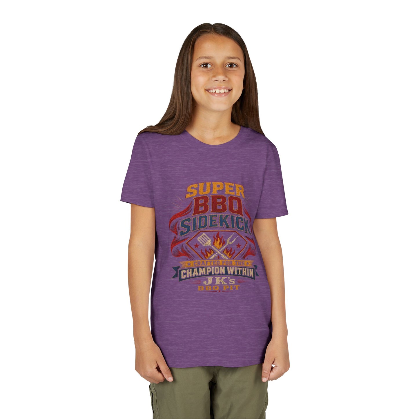 Youth Tee - "Super BBQ Sidekick" Kids Grilling T-Shirt