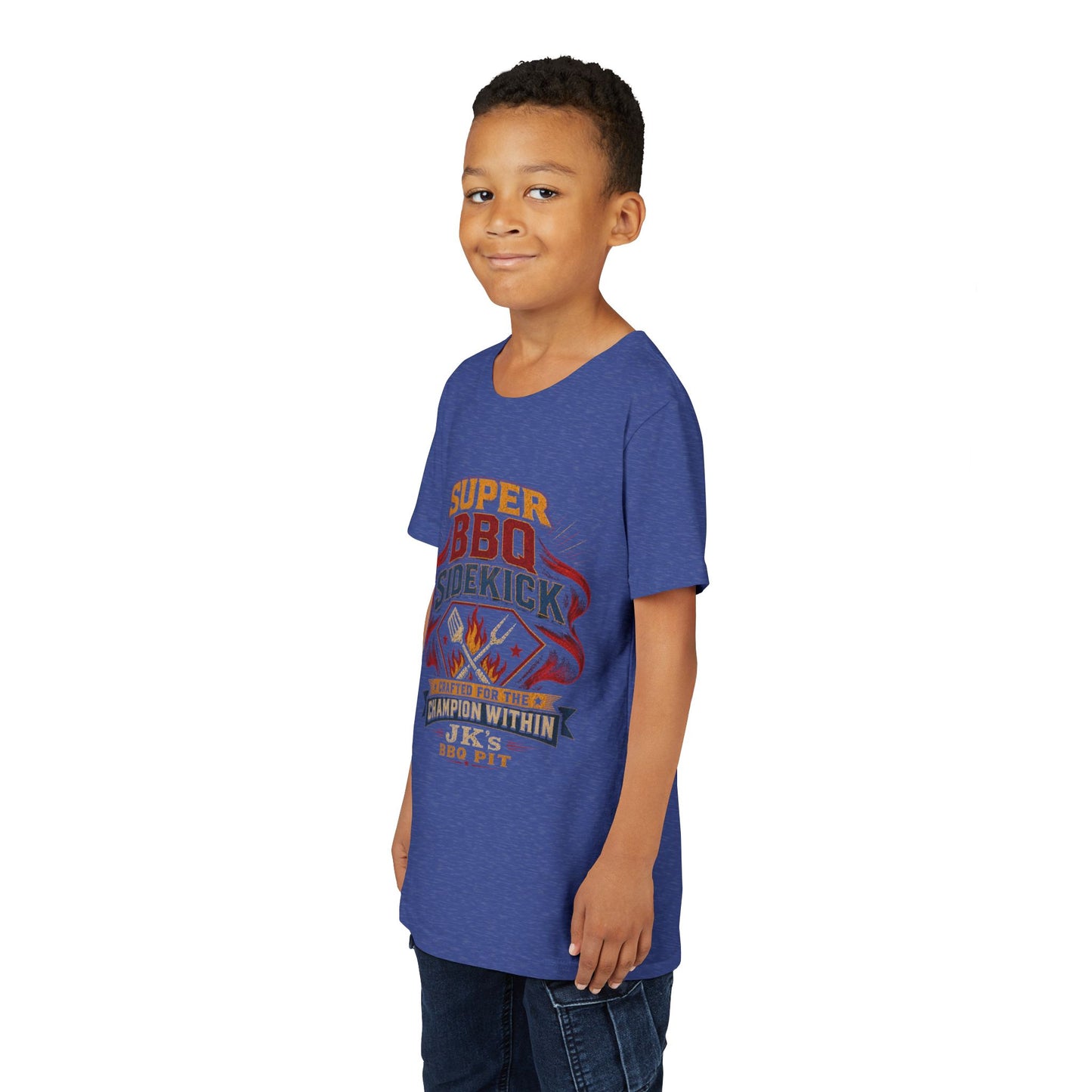 Youth Tee - "Super BBQ Sidekick" Kids Grilling T-Shirt
