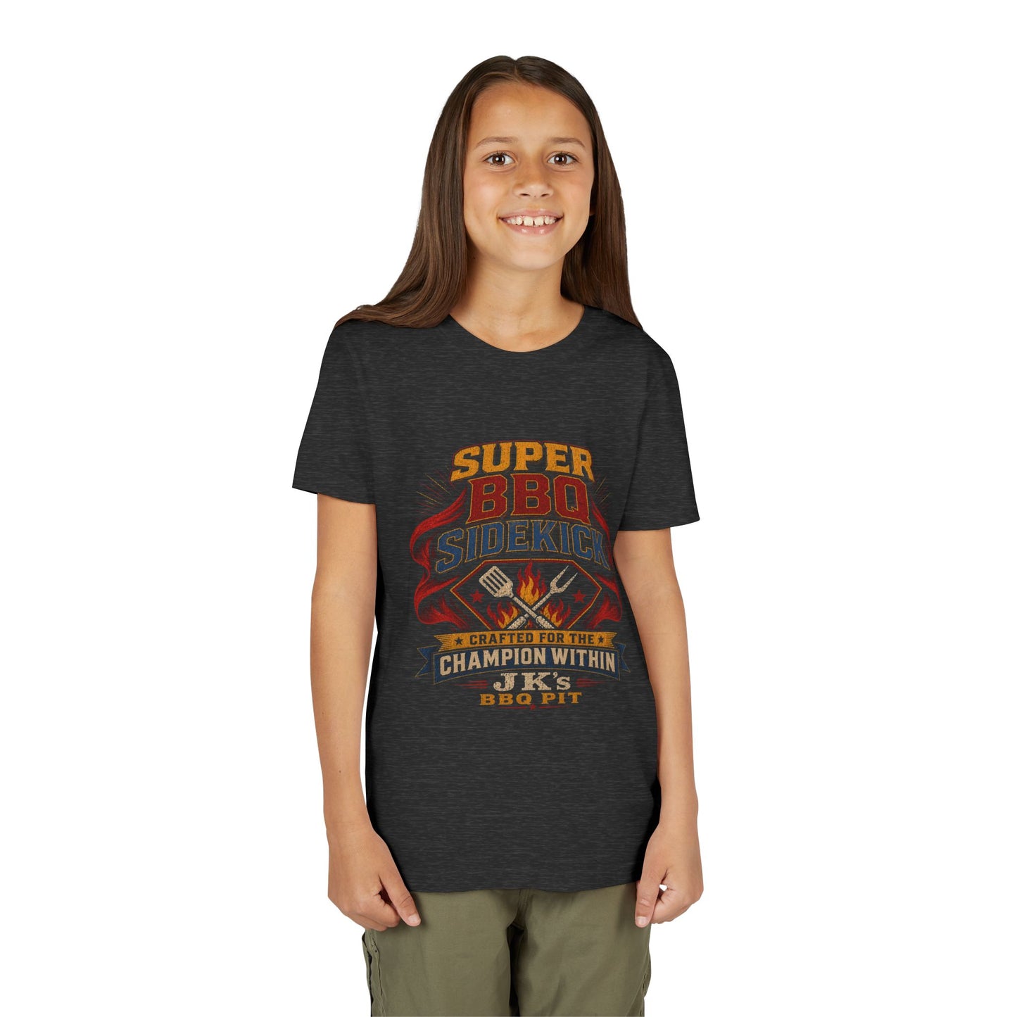 Youth Tee - "Super BBQ Sidekick" Kids Grilling T-Shirt