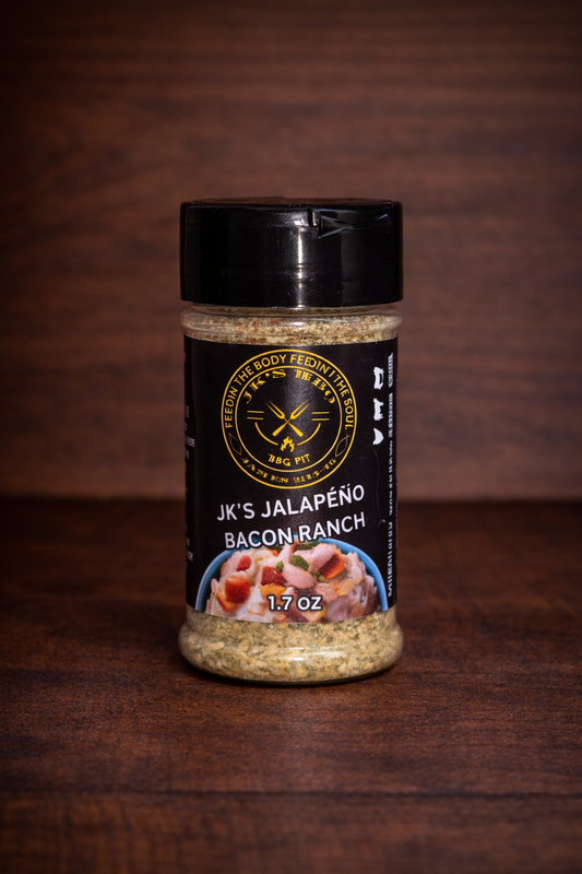 1.7 oz jalapeño bacon ranch BBQ seasoning rub for burgers, chicken, and vegetables – small batch pitmaster seasoning by JK’s BBQ Pit