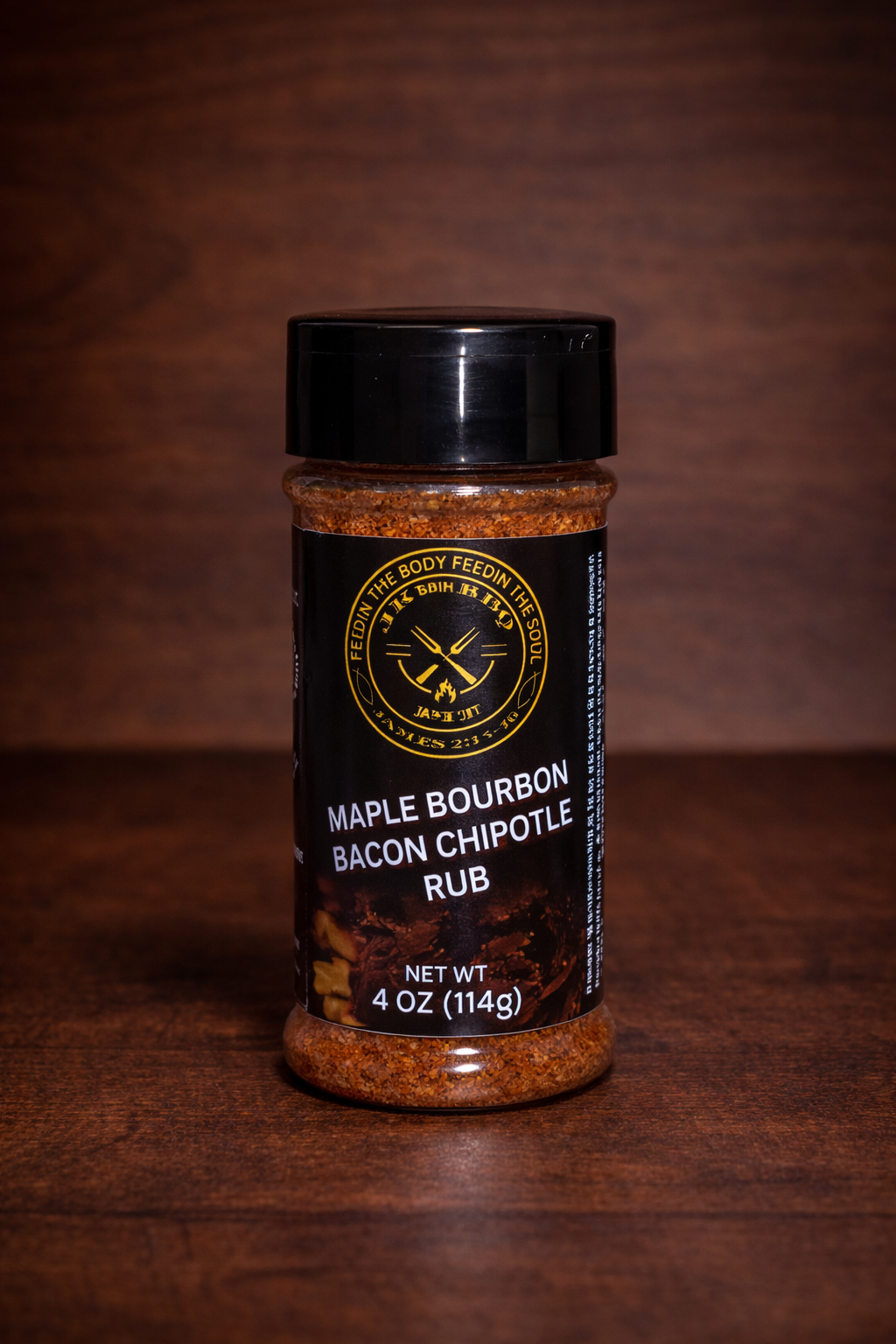 4 oz maple bourbon bacon chipotle BBQ rub for pork, chicken, and ribs – sweet heat pitmaster seasoning by JK’s BBQ Pit