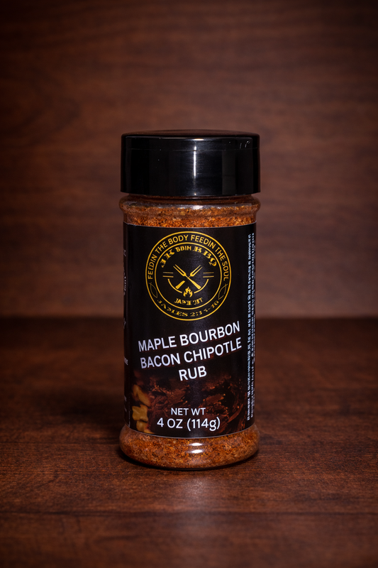 4 oz maple bourbon bacon chipotle BBQ rub for pork, chicken, and ribs – sweet heat pitmaster seasoning by JK’s BBQ Pit